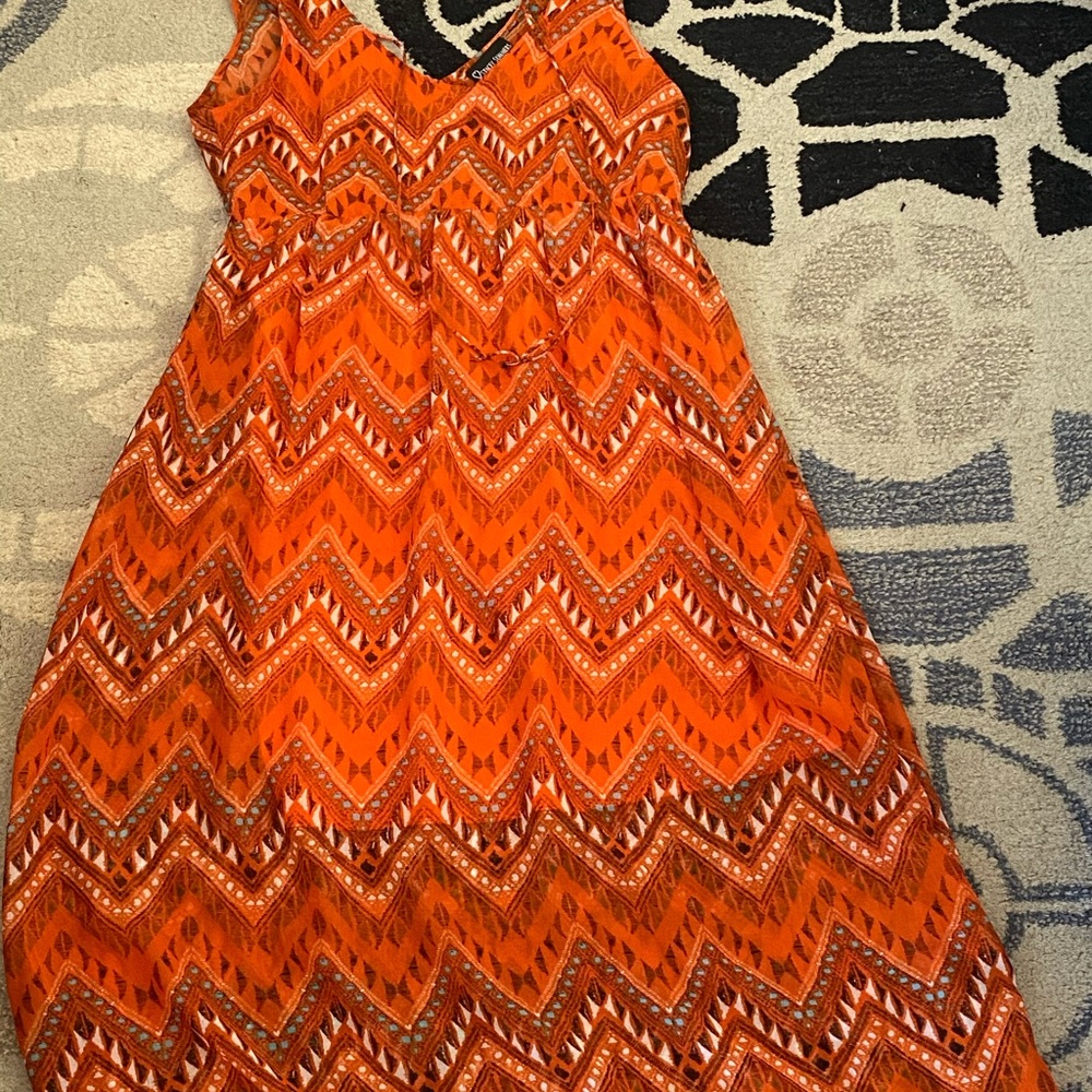 Vibrant, orange maxi dress